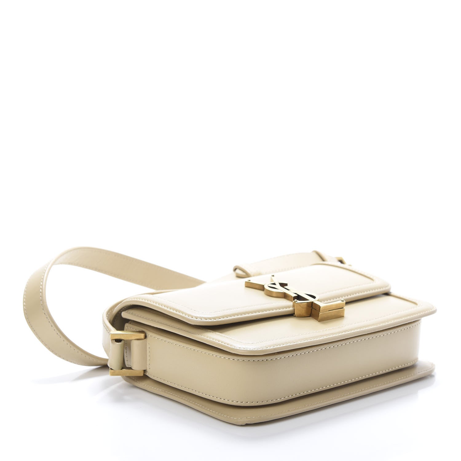 Saint Laurent Smooth Calfskin Small Solferino Satchel Ivory Natural 3 of 11