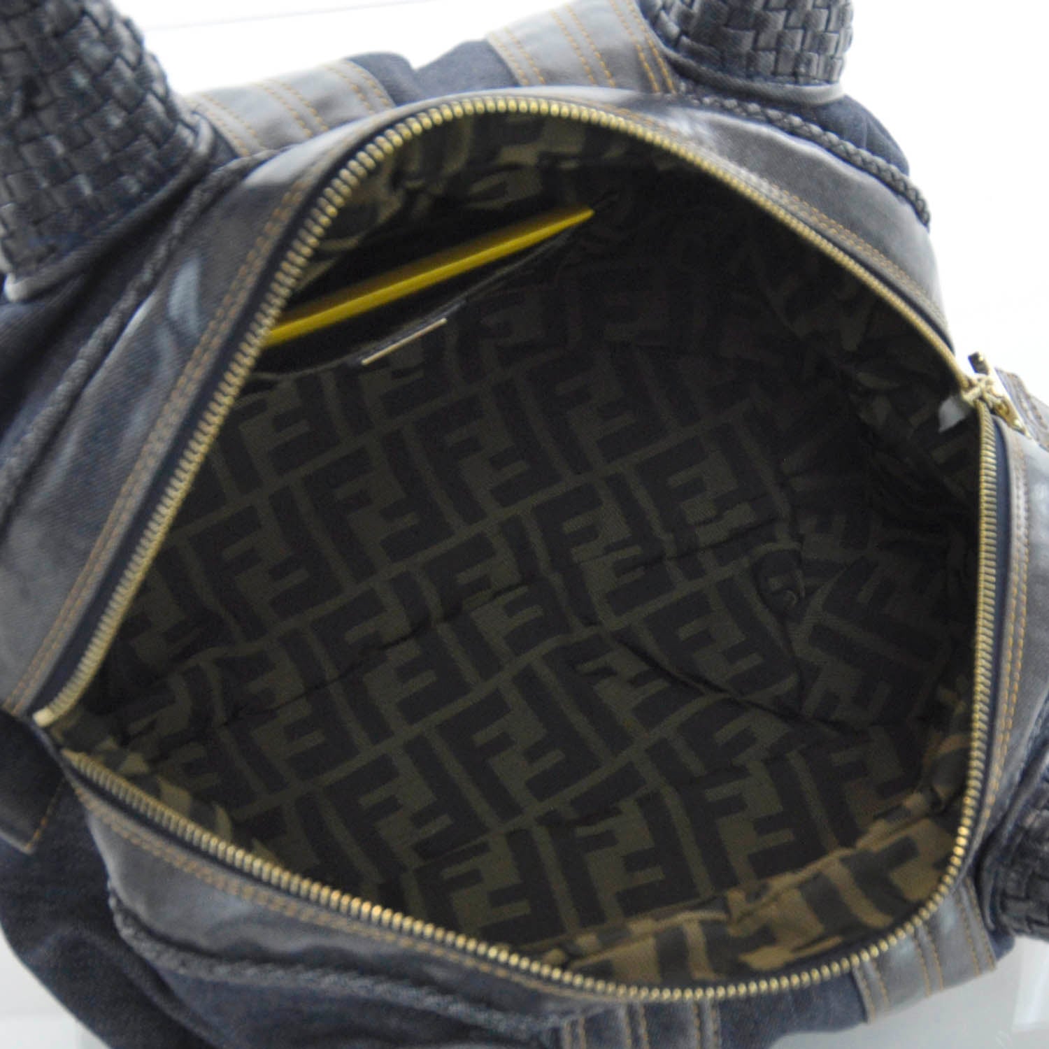 Fendi Denim Spalmati Woven Spy Bowler Blue 6 of 9