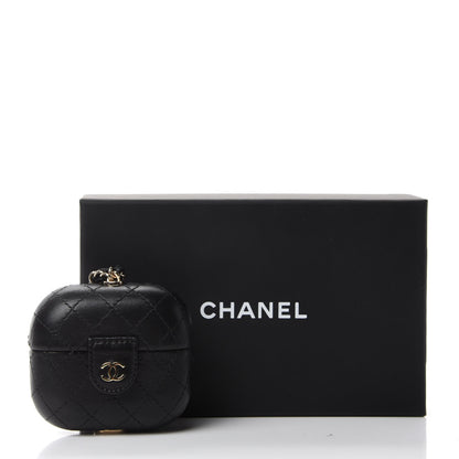 Chanel Lambskin Quilted Airpods Pro Case With Chain Black 7 of 7