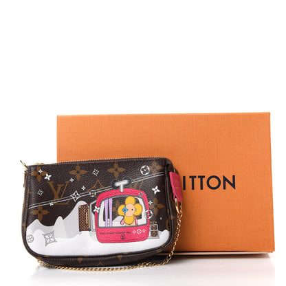 Louis Vuitton Monogram 2019 Christmas Animation Mini Courchevel Pochette Accessories Fuchsia 8 of 8