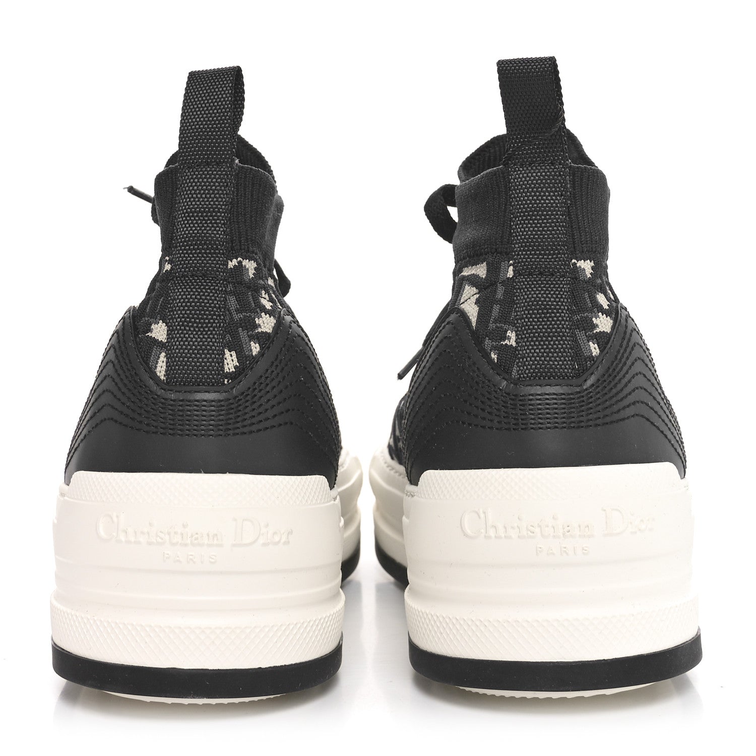 Christian Dior Technical Knit Calfskin Oblique Womens Walk'n Dior Mid Top Sneakers 38 Deep Blue 6 of 9
