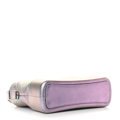 Chanel Iridescent Lambskin Calfskin Quilted Medium Gabrielle Hobo Light Purple 4 of 9