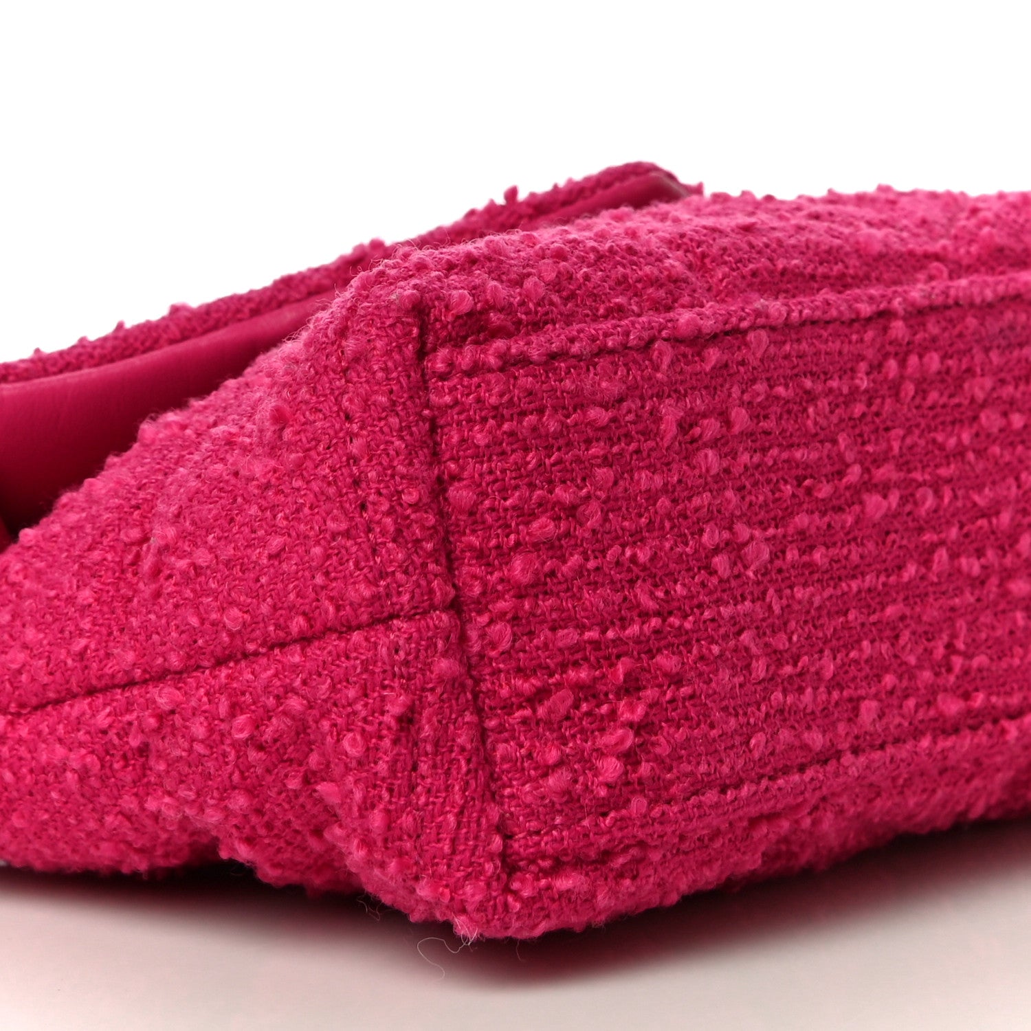 Saint Laurent Shearling Quilted Toy Loulou Puffer Monogram Chain Satchel Fuchsia 9 of 11