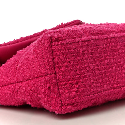 Saint Laurent Shearling Quilted Toy Loulou Puffer Monogram Chain Satchel Fuchsia 9 of 11