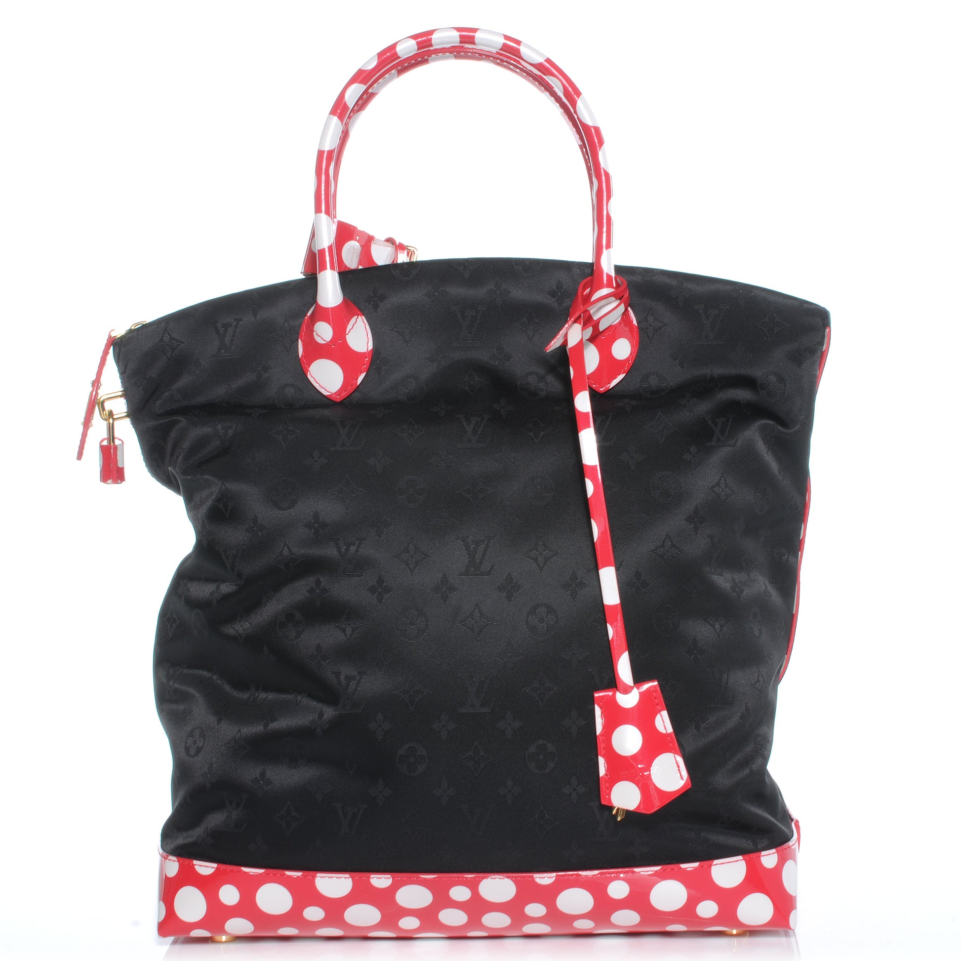 Louis Vuitton Nylon Monogram Kusama Infinity Dots Vertical Lockit Black Red 1 of 7