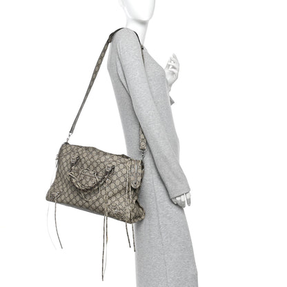 Balenciaga X GUCCI GG Supreme Monogram Neo Classic Silver Hardware City Beige Ebony 2 of 10