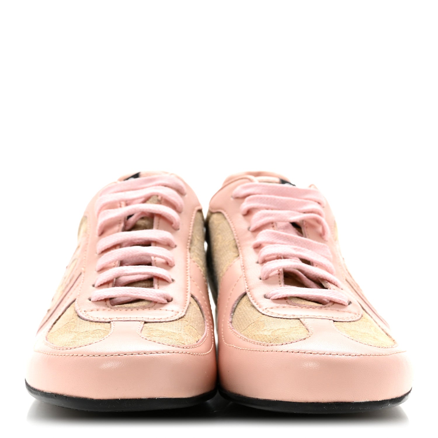 Gucci Monogram Nappa Interlocking G Sneakers 37.5 New Sand Rose Dragea 3 of 12