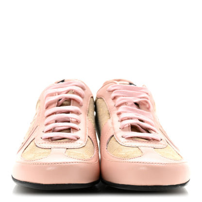 Gucci Monogram Nappa Interlocking G Sneakers 37.5 New Sand Rose Dragea 3 of 12