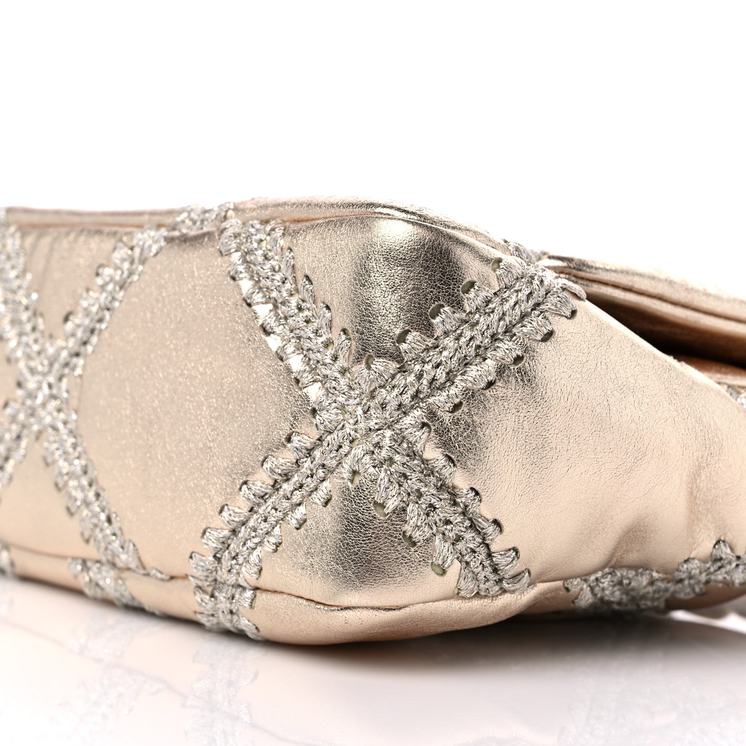 Chanel Metallic Calfskin Crochet Medium Chanel 19 Flap Gold 9 of 11
