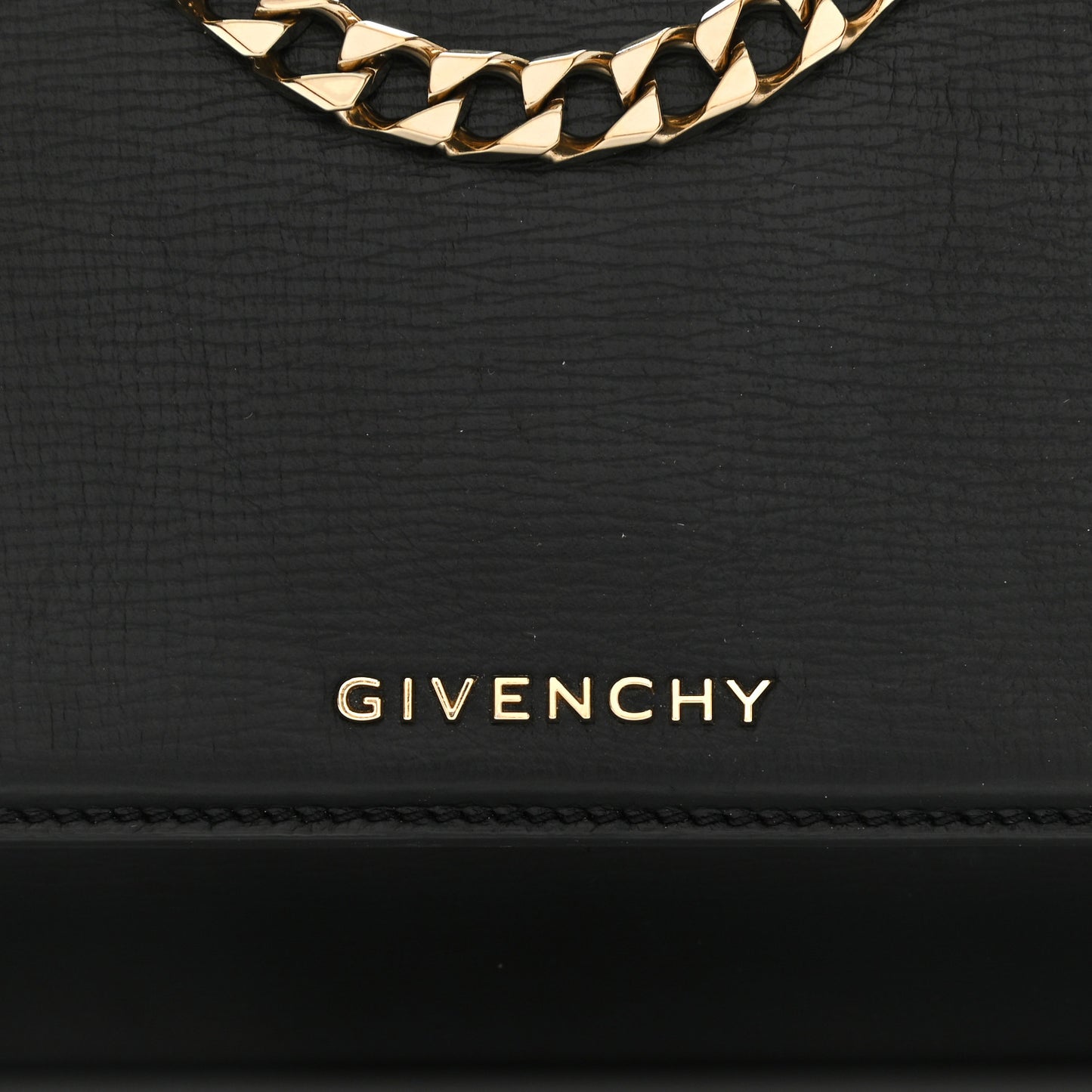 Textured Calfskin Mini Pandora Box Chain Crossbody Bag Black