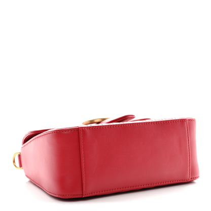 Gucci Calfskin Matelasse Mini GG Marmont Top Handle Shoulder Bag Hibiscus Red 4 of 10