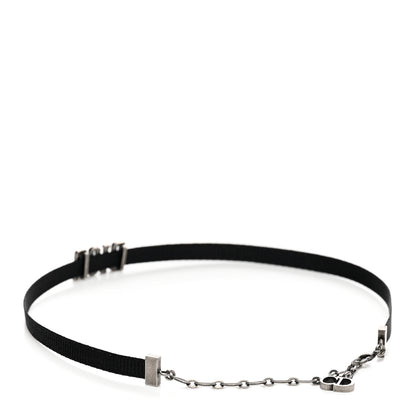 Christian Dior Grosgrain Ribbon Dior Logo Choker Necklace Black 3 of 5