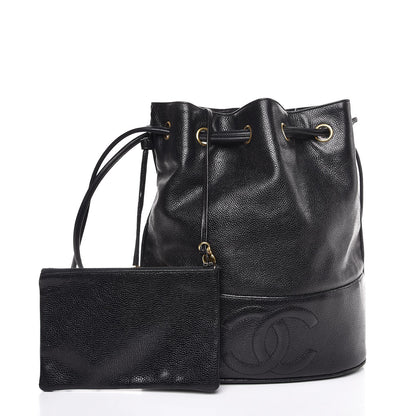 Chanel Caviar CC Drawstring Shoulder Bag Black 1 of 6
