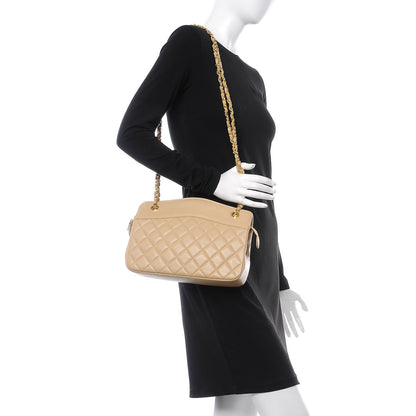 Chanel Lambskin Quilted Shoulder Bag Beige 2 of 18