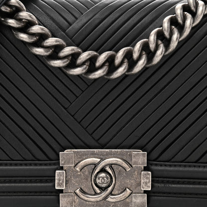 Chanel Lambskin Pleated Small Boy Flap Black 10 of 14