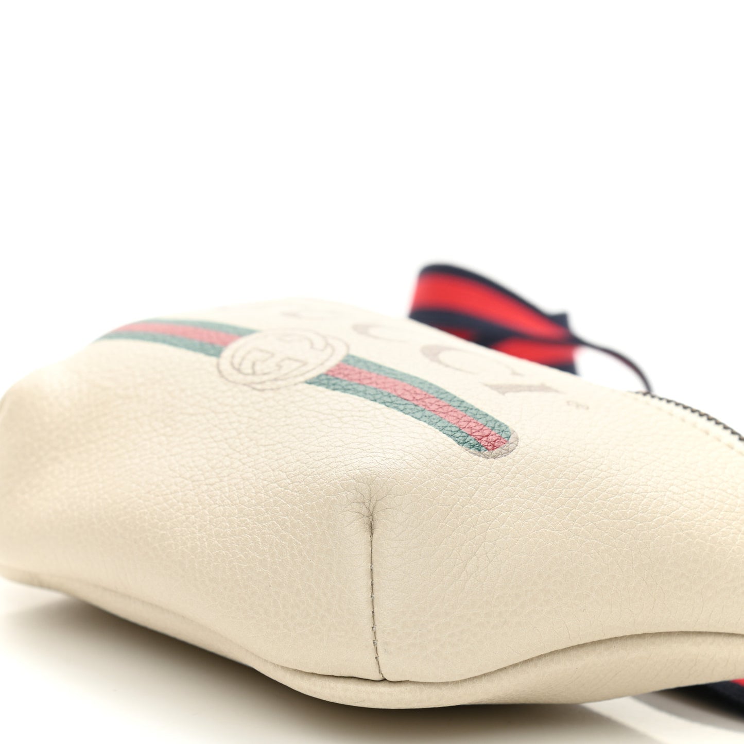 Grained Calfskin Small Logo Belt Bag White