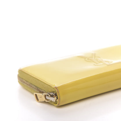 Saint Laurent Patent Calfskin Belle De Jour Zip Around Wallet Yellow 7 of 17