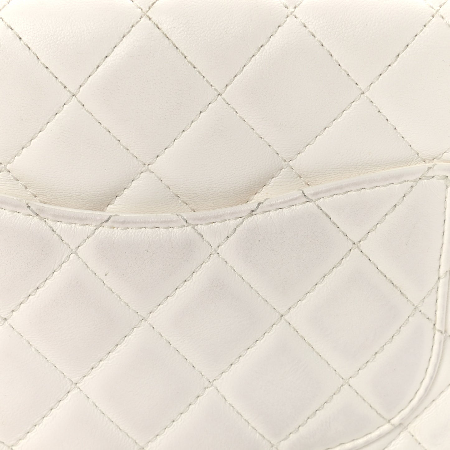 Lambskin Quilted Mini Romance Square Flap White