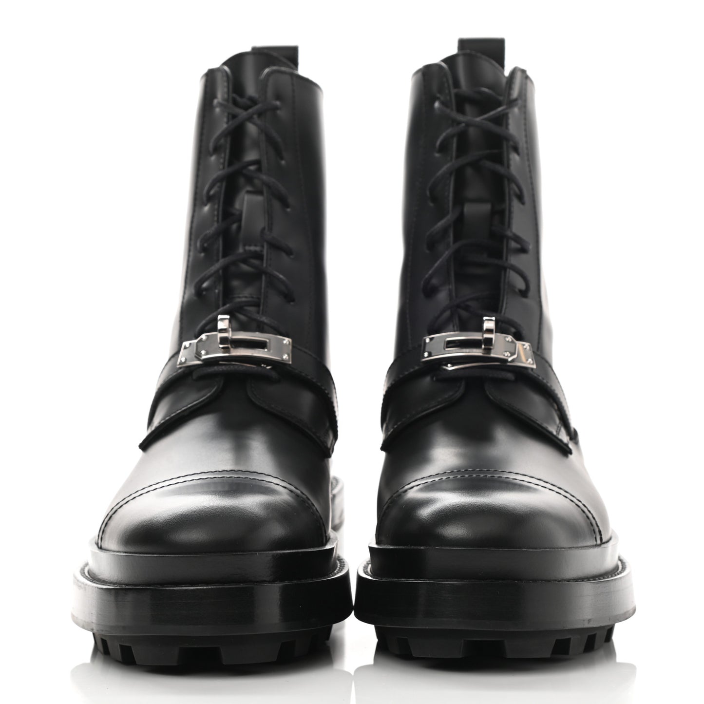Glossed Calfskin Funk Ankle Boots 36 Black