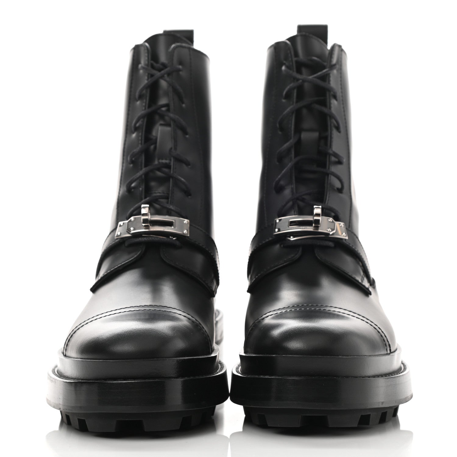 Hermes Glossed Calfskin Funk Ankle Boots 36 Black 2 of 9