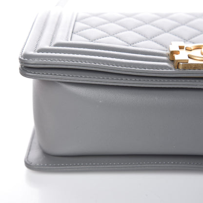 Chanel Lambskin Quilted Medium Boy Flap Grey 10 of 11