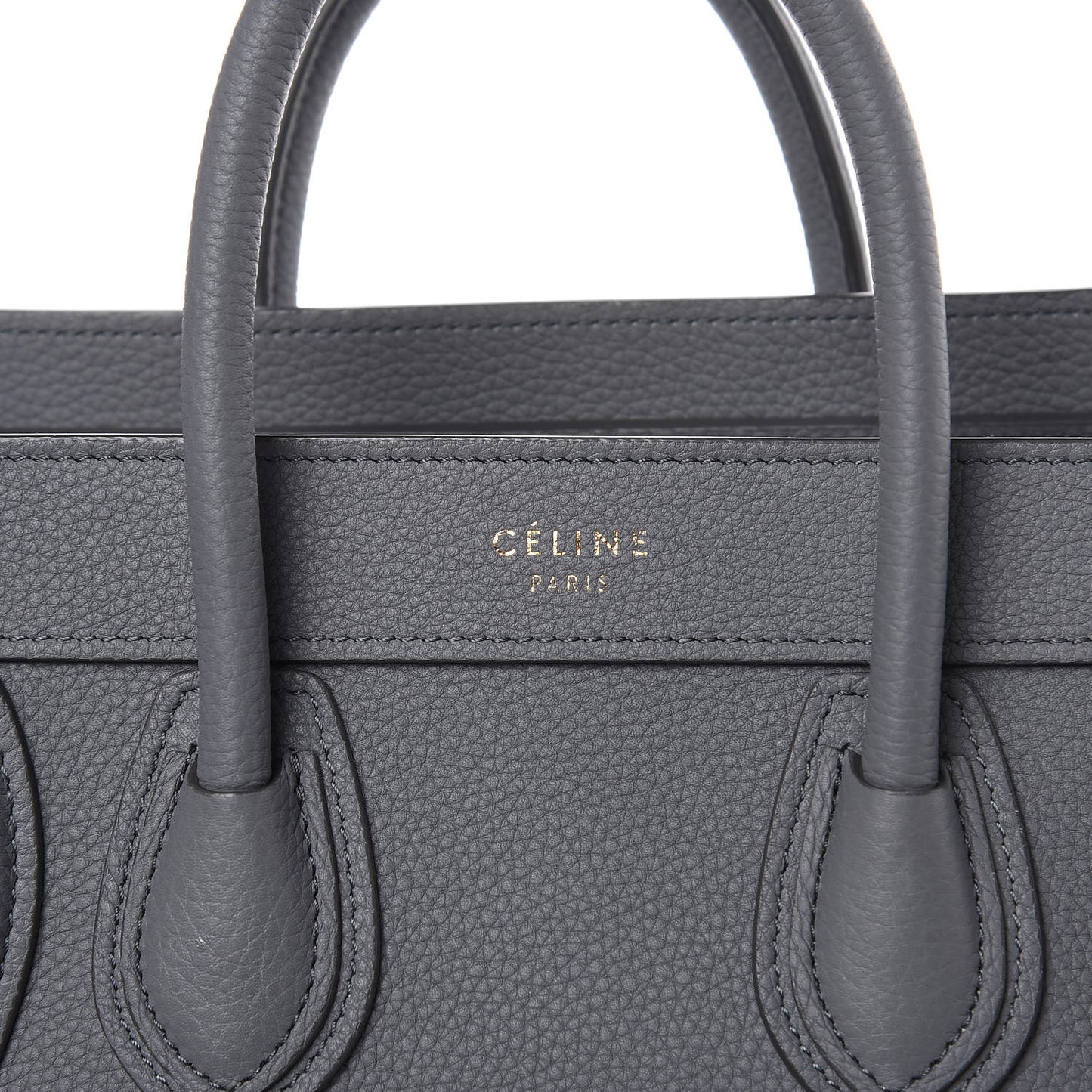 Drummed Calfskin Nano Luggage Kohl