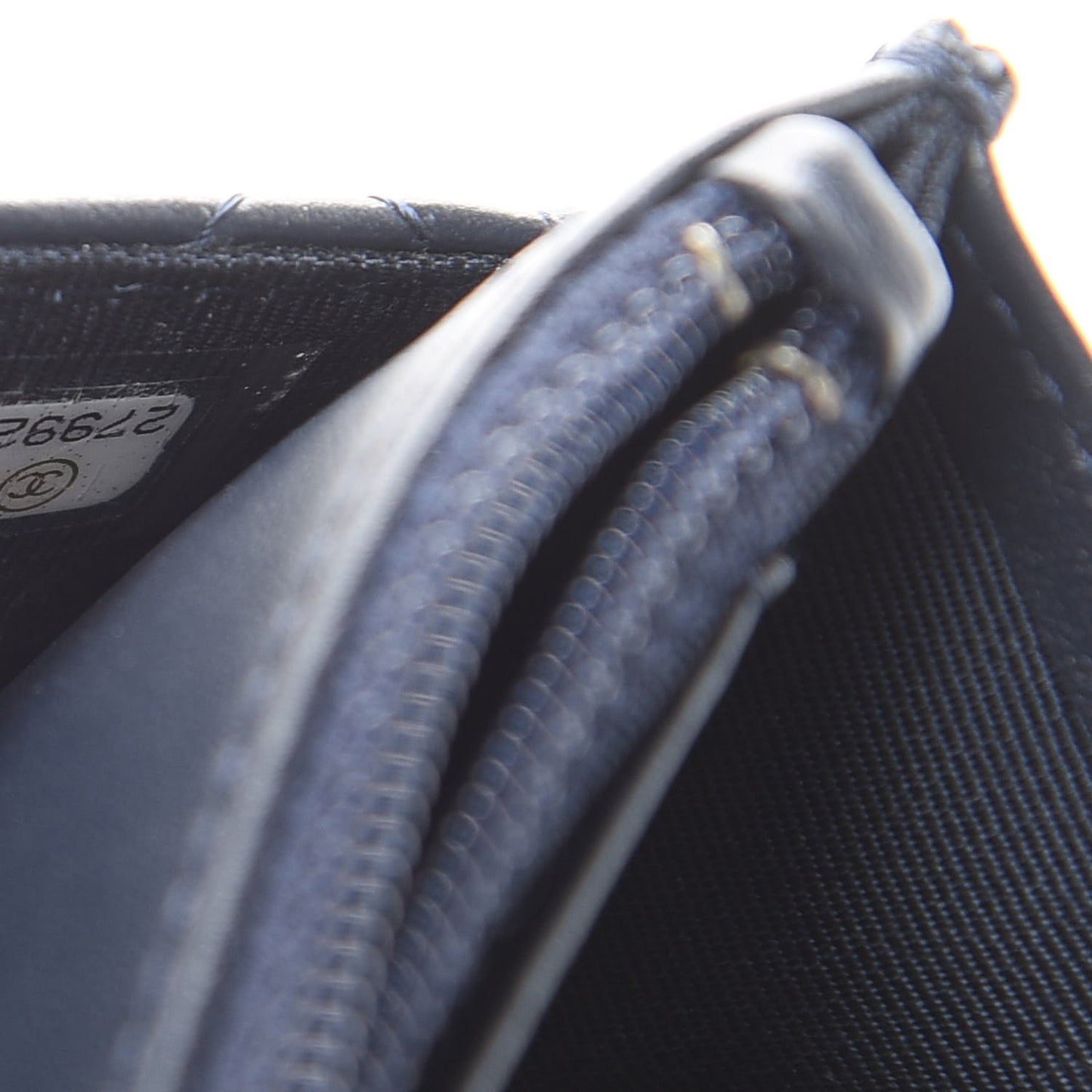 Aged Calfskin Quilted Reissue Wallet On Chain WOC Navy Blue