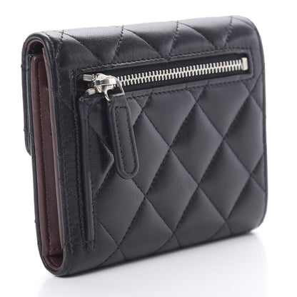 Chanel Lambskin Quilted Compact Flap Wallet Black 3 of 12