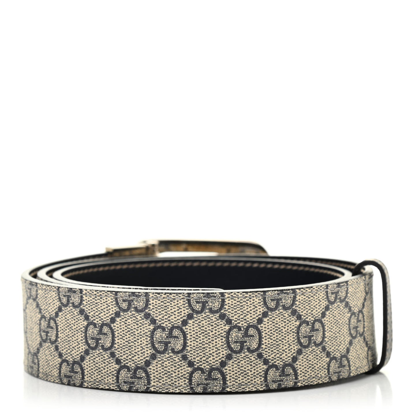 GG Supreme Monogram Interlocking G Belt 90 36 Beige Blue