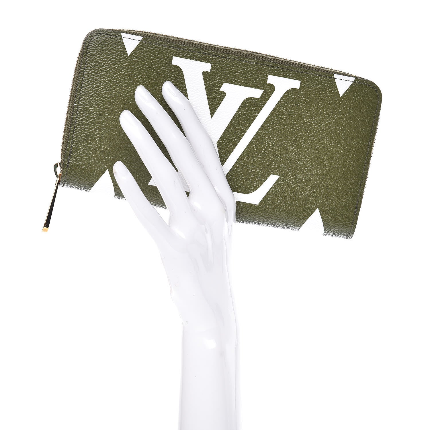 Louis Vuitton Monogram Giant Zippy Wallet Kaki White 2 of 7