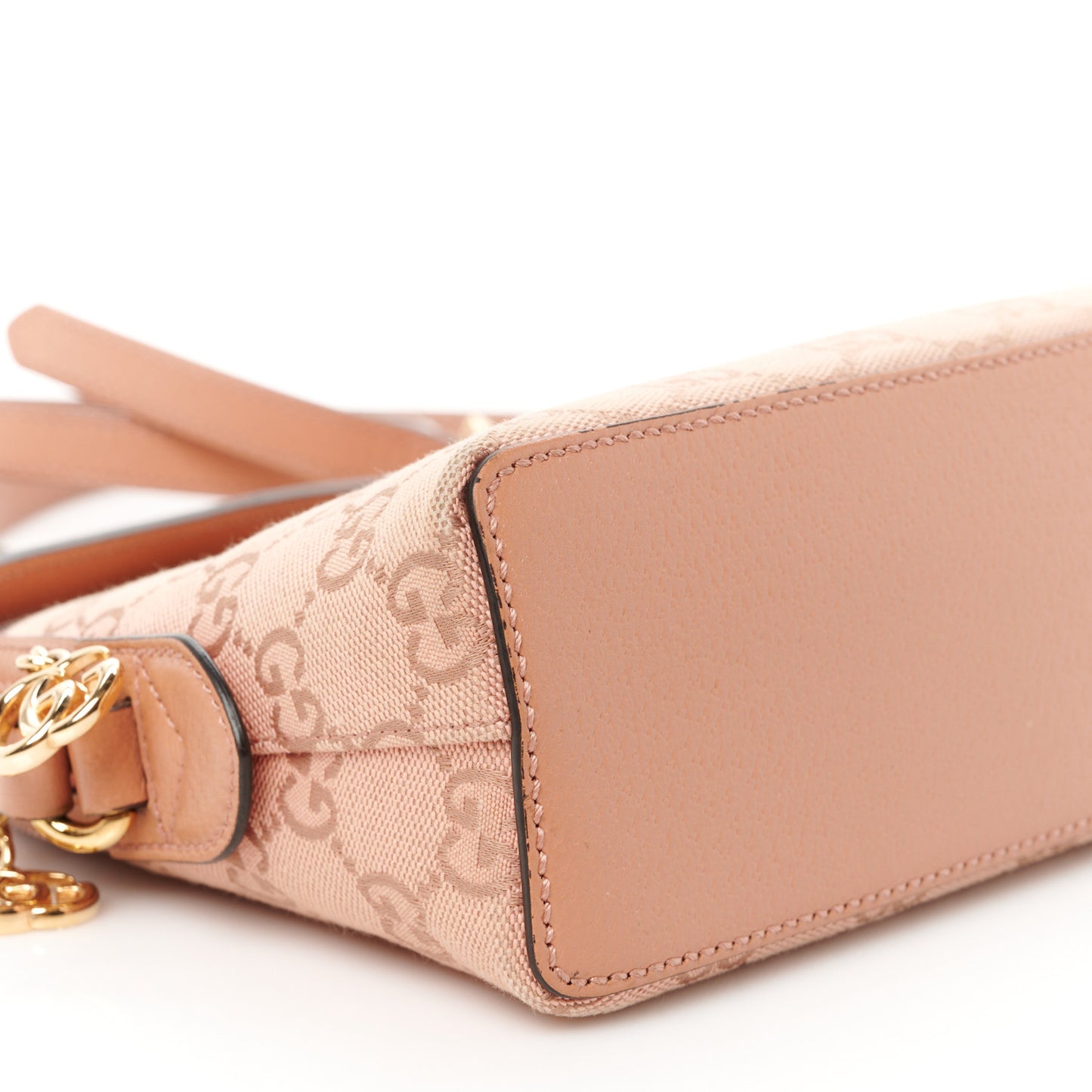 Monogram Textured Dollar Calfskin Small Ophidia Dome Shoulder Bag Cloche Rose Pink