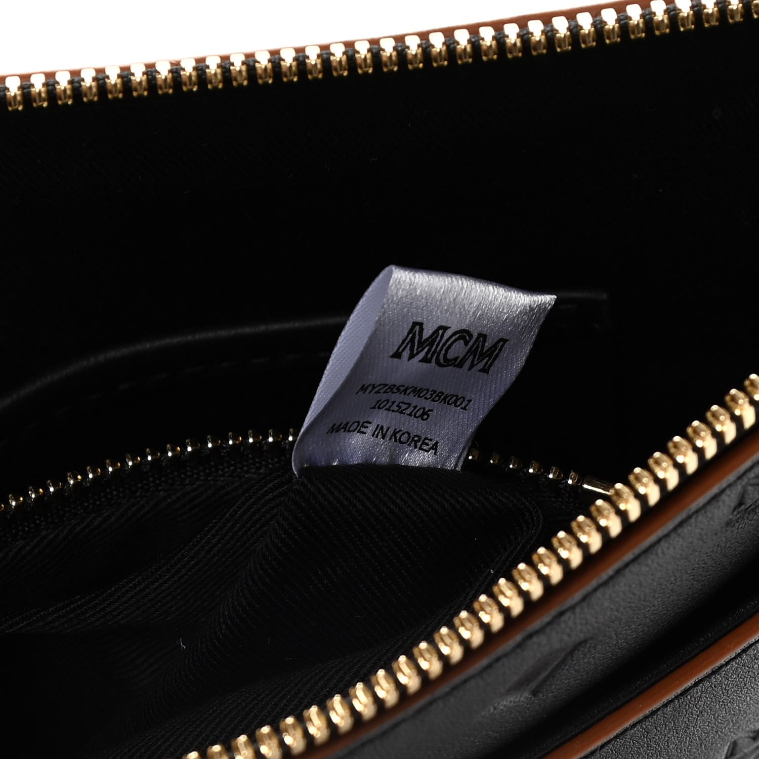 MCM Calfskin Ottomar Monogram Medium Crossbody Pouch Black 6 of 11