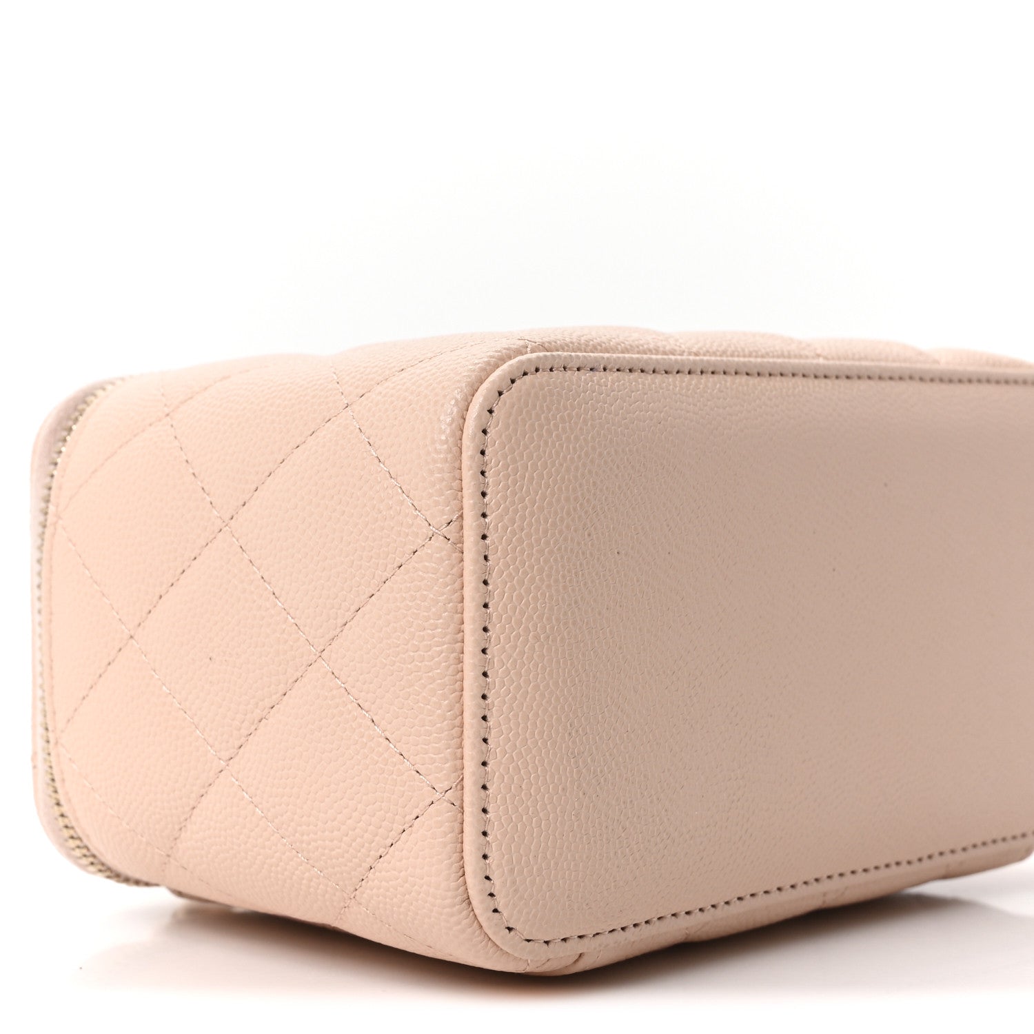 Chanel Caviar Quilted Small Vanity Case With Chain Light Beige 9 of 10
