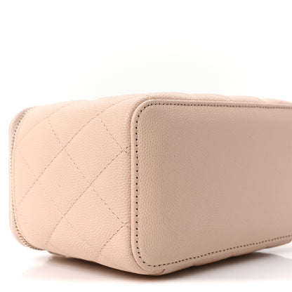 Chanel Caviar Quilted Small Vanity Case With Chain Light Beige 9 of 10