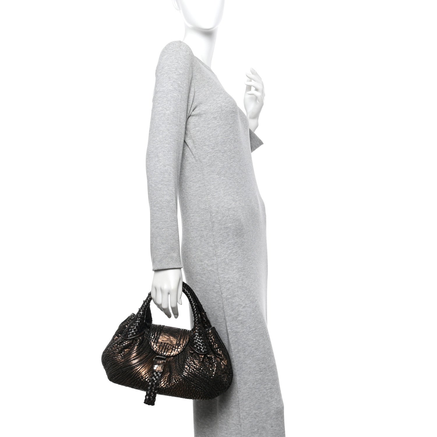 Fendi Metallic Nappa Small Spy Bronze Black 3 of 17