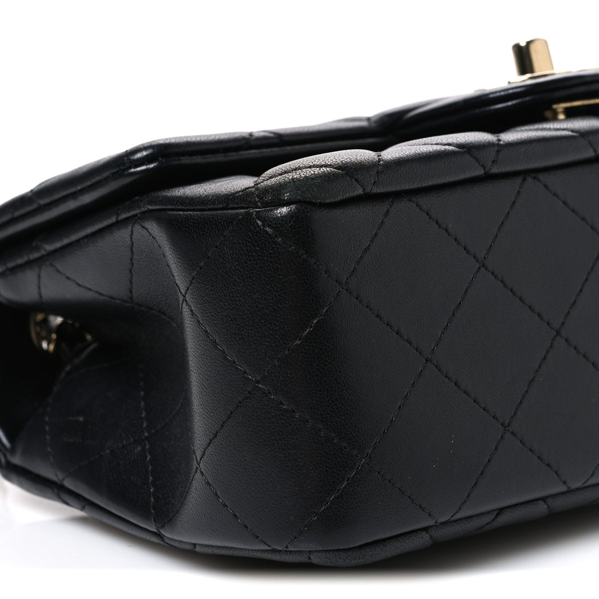 Lambskin Quilted Mini Rectangular Flap Black