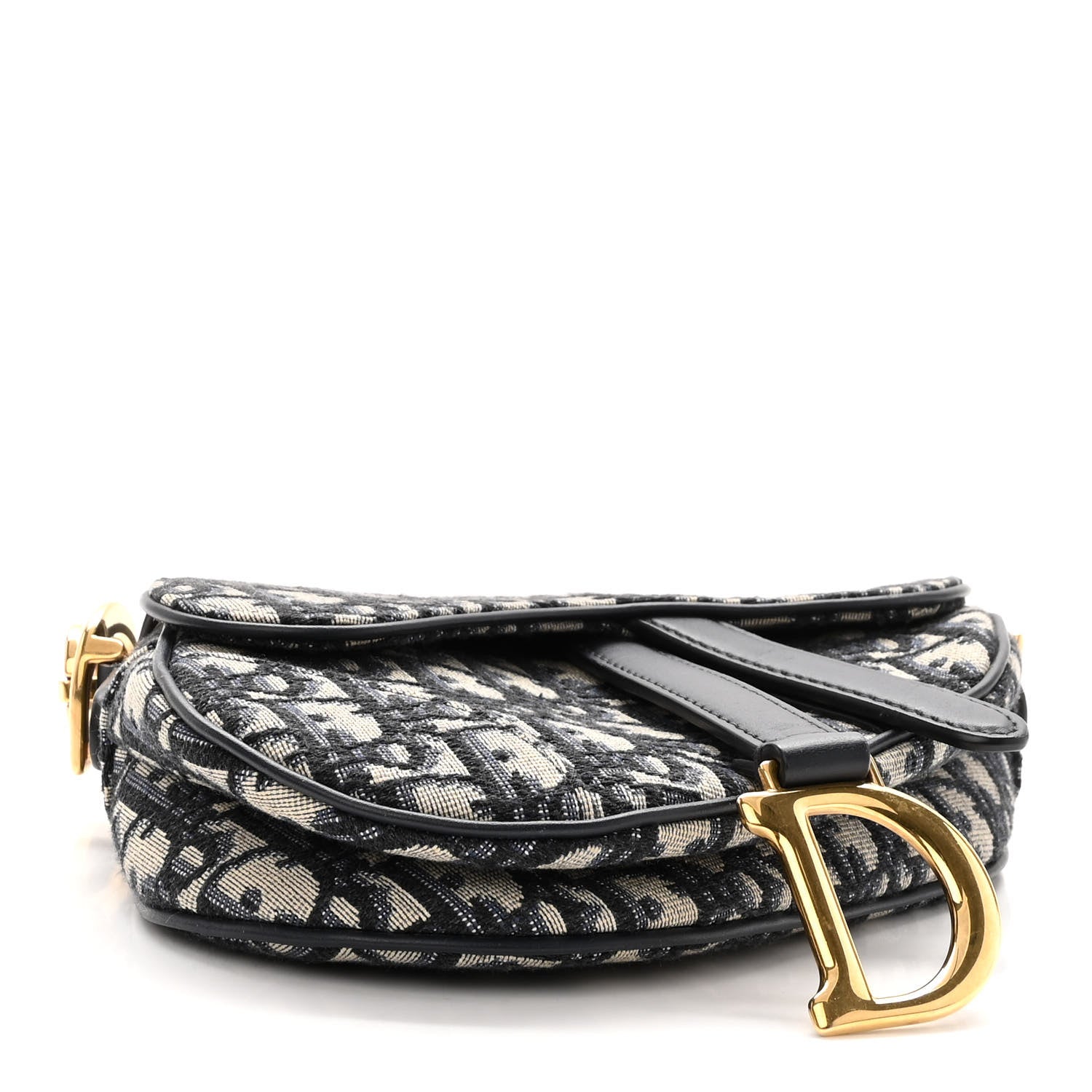 Christian Dior Oblique Mini Saddle Bag Blue 4 of 9