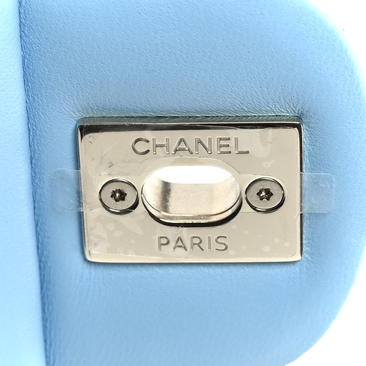 Chanel Tweed Quilted Mini Rectangular Flap Blue White Silver 7 of 12