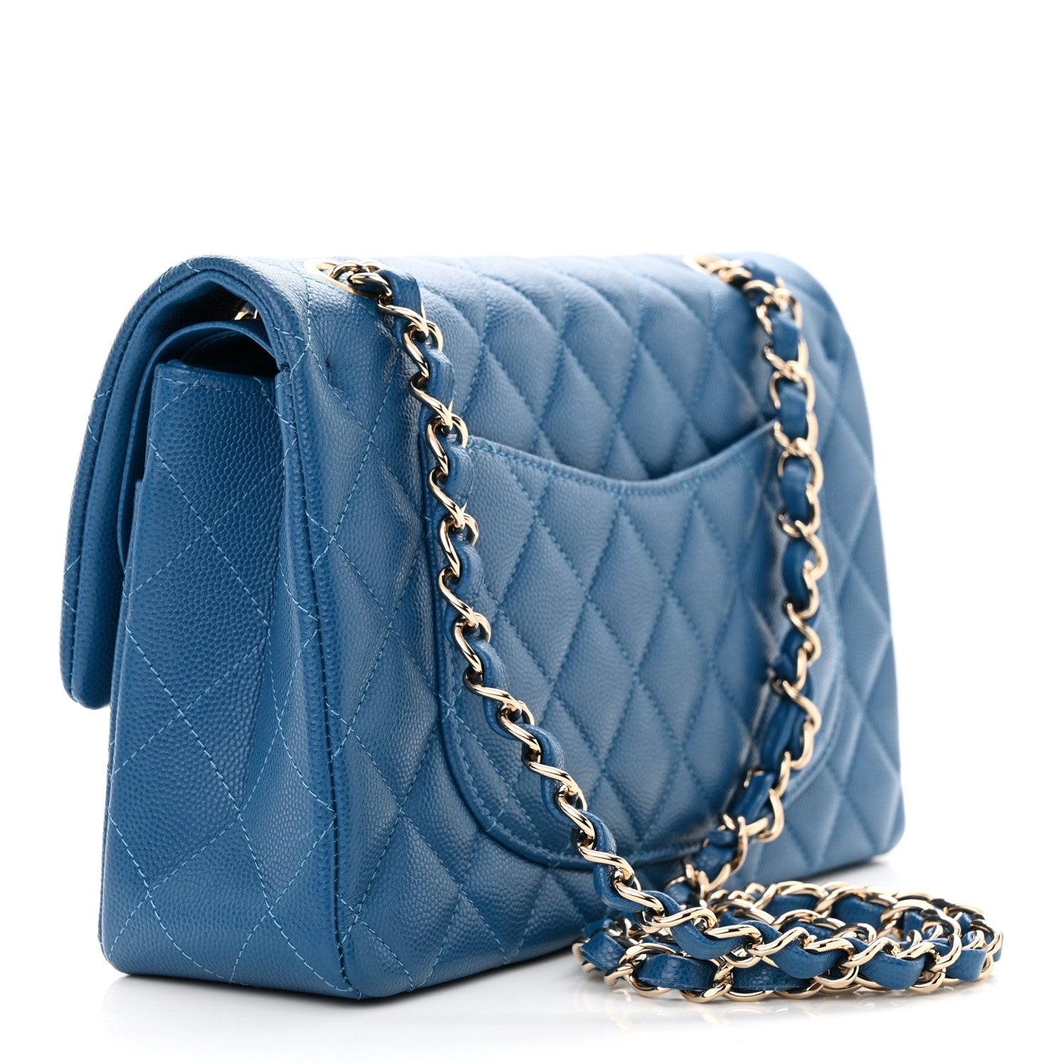 Chanel Caviar Quilted Small Double Flap Blue 3 of 11