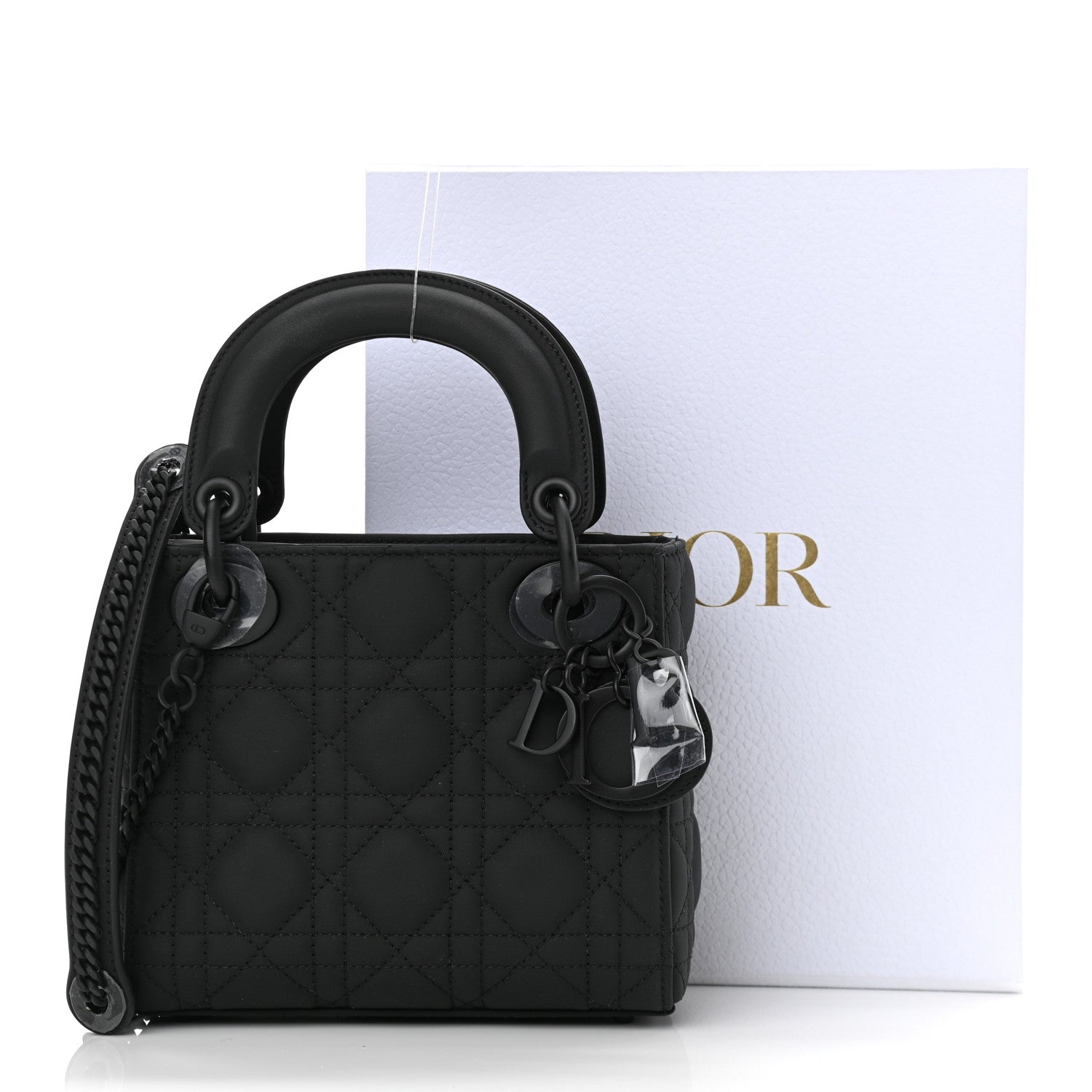 Christian Dior Ultra Matte Calfskin Cannage Mini Lady Dior Black 12 of 12