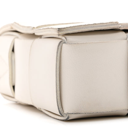 Bottega Veneta Lambskin Maxi Intrecciato Cassette Crossbody Bag White 9 of 10