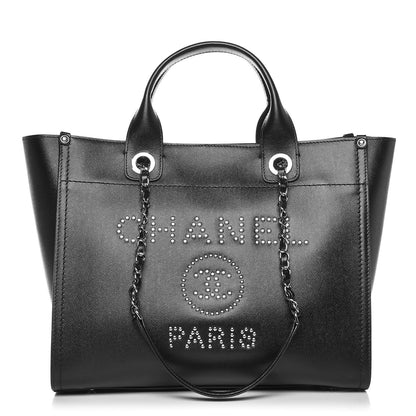 Chanel Caviar Small Studded Deauville Tote Black 1 of 9