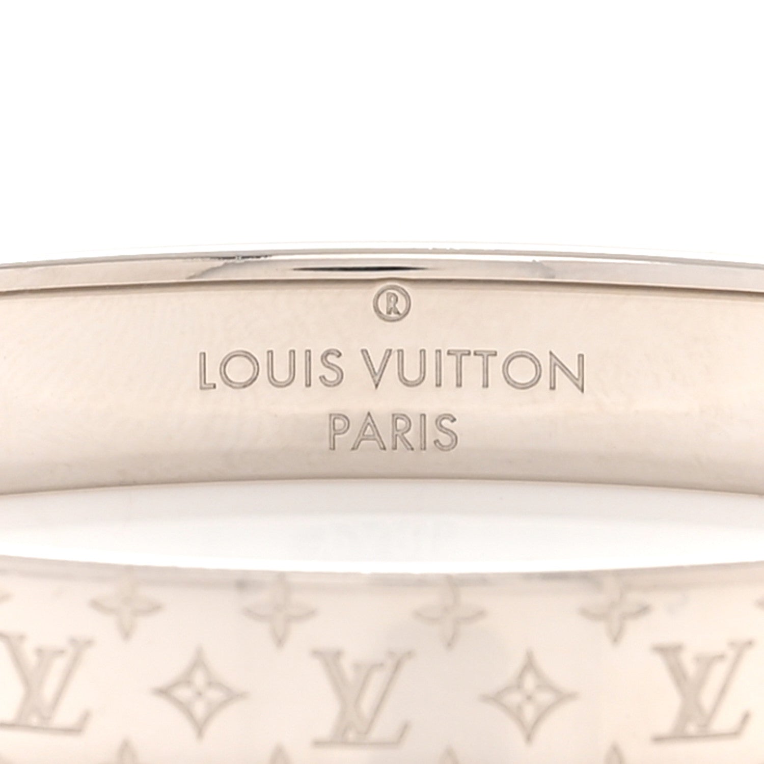 Louis Vuitton Palladium Monogram Nanogram Cuff S Silver 4 of 7