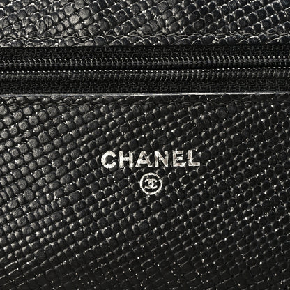 Chanel Glitter Calfskin Quilted Wallet on Chain WOC Black 6 of 11