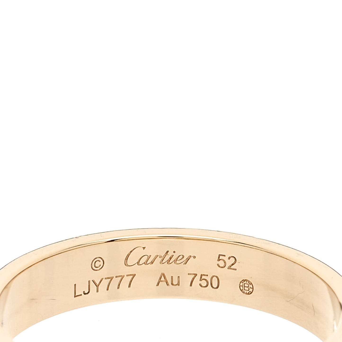 18K Yellow Gold 3.5mm LOVE Wedding Band Ring 52 6