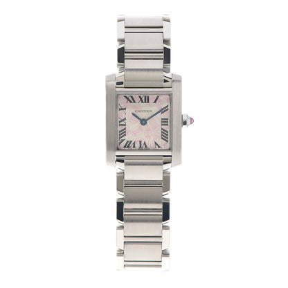Cartier Stainless Steel 20mm Tank Francaise Quartz Watch Pink 1 of 5