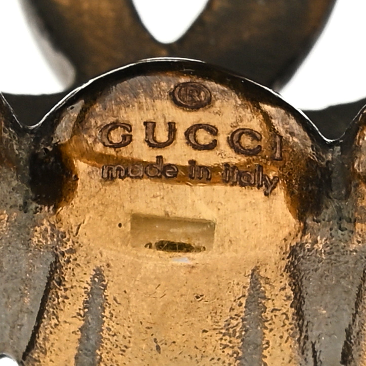 Metal Crystal Double G Ring S 55/7.25 Aged Gold