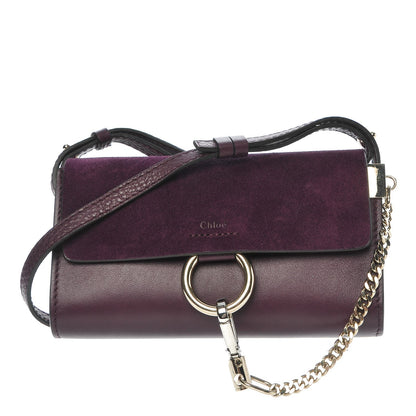 Chloe Suede Calfskin Mini Faye Shoulder Bag Intense Violine 1 of 7