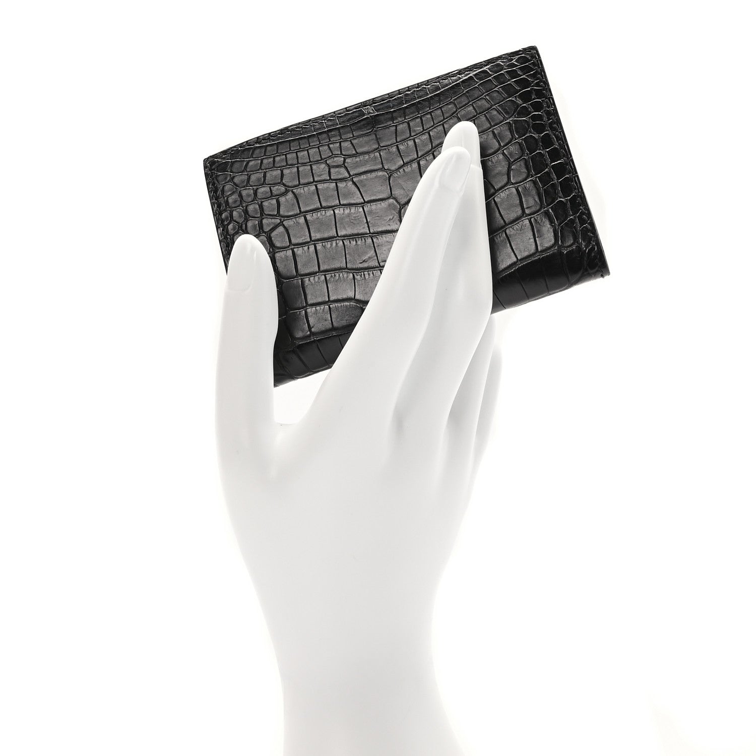 Hermes Matte Alligator MC2 Euclide Card Holder Black 2 of 8