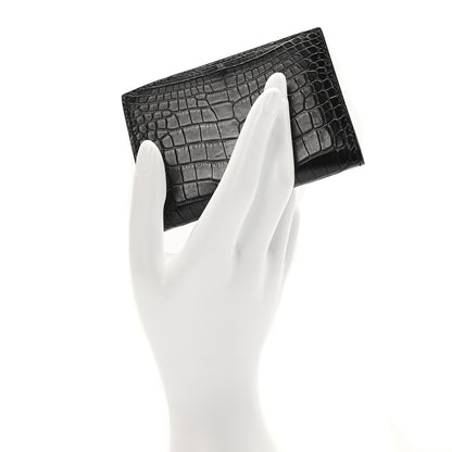 Hermes Matte Alligator MC2 Euclide Card Holder Black 2 of 8